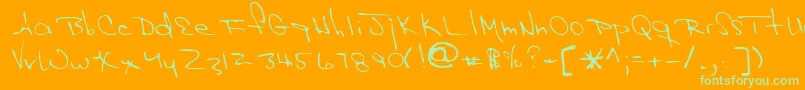 HAK      Font – Green Fonts on Orange Background