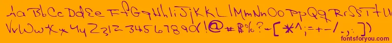 HAK      Font – Purple Fonts on Orange Background