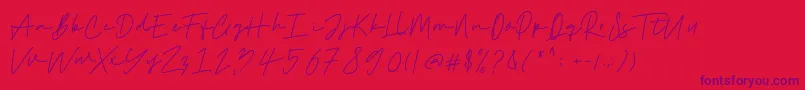 Haklam Font – Purple Fonts on Red Background