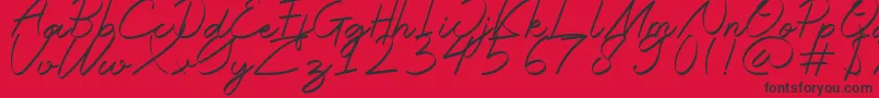 Halana Font – Black Fonts on Red Background