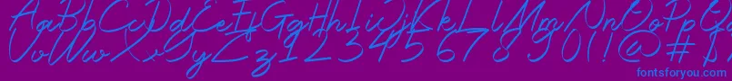 Halana Font – Blue Fonts on Purple Background