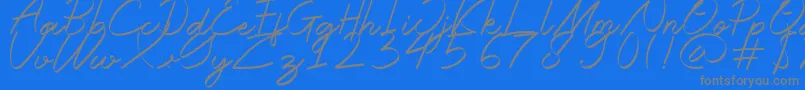 Halana Font – Gray Fonts on Blue Background