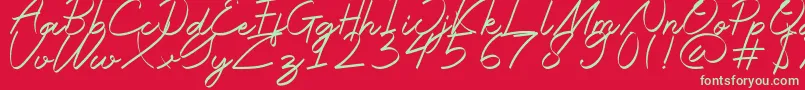 Halana Font – Green Fonts on Red Background