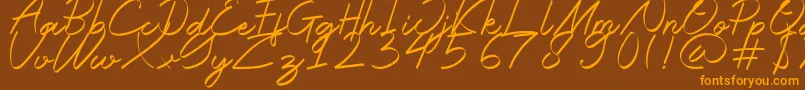 Halana Font – Orange Fonts on Brown Background