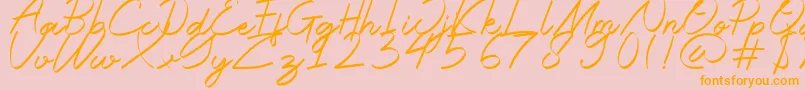 Halana Font – Orange Fonts on Pink Background