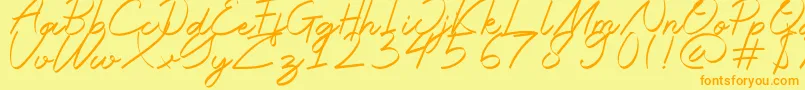 Halana Font – Orange Fonts on Yellow Background