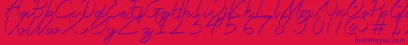 Halana Font – Purple Fonts on Red Background