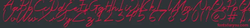 Halana Font – Red Fonts on Black Background
