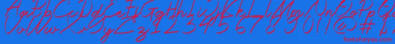 Halana Font – Red Fonts on Blue Background