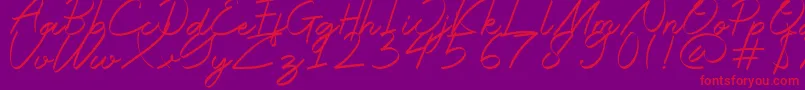 Halana Font – Red Fonts on Purple Background