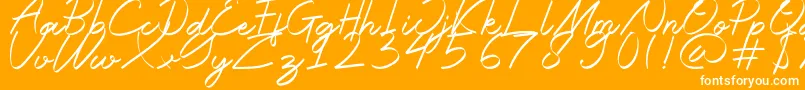 Halana Font – White Fonts on Orange Background