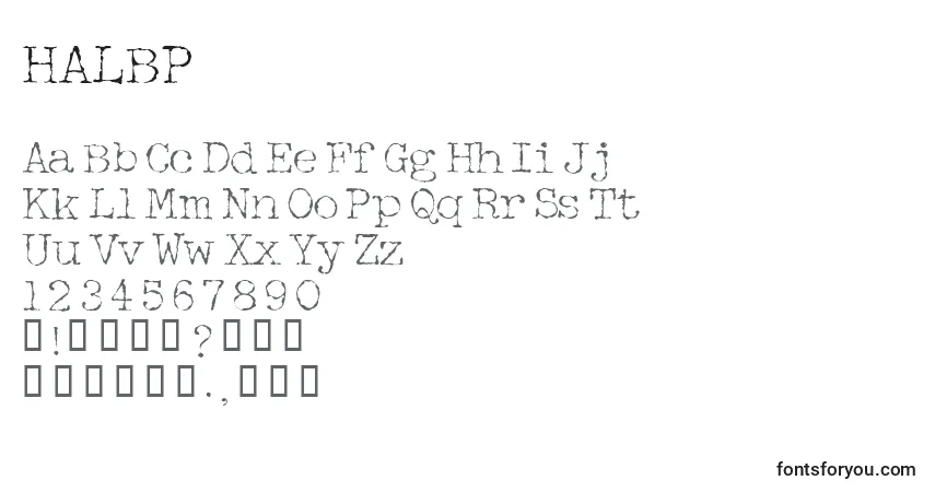 Czcionka HALBP    (128854) – alfabet, cyfry, specjalne znaki