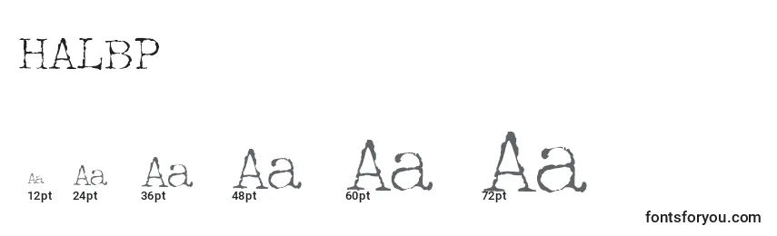 Größen der Schriftart HALBP    (128854)