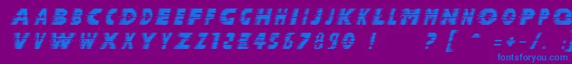 HALCIT  -fontti – siniset fontit violetilla taustalla