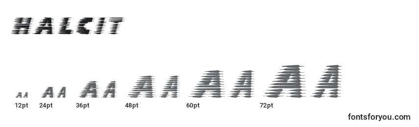 Размеры шрифта HALCIT   (128855)