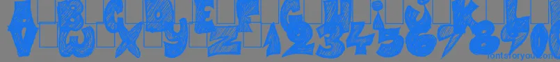 フォントHalf Price 4 You – 灰色の背景に青い文字