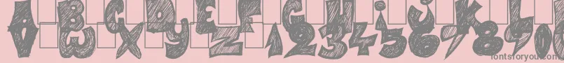 フォントHalf Price 4 You – ピンクの背景に灰色の文字