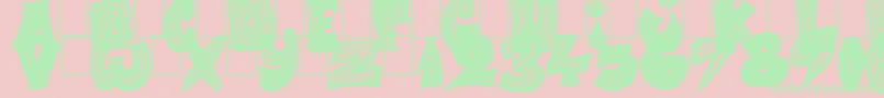 Half Price 4 You-fontti – vihreät fontit vaaleanpunaisella taustalla