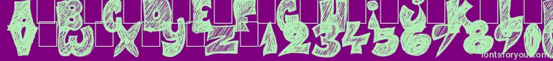 フォントHalf Price 4 You – 紫の背景に緑のフォント
