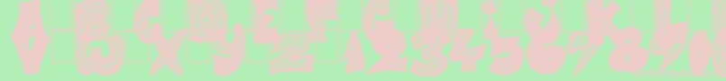 Half Price 4 You-fontti – vaaleanpunaiset fontit vihreällä taustalla