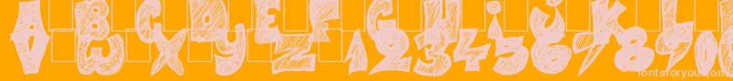 Half Price 4 You-Schriftart – Rosa Schriften auf orangefarbenem Hintergrund