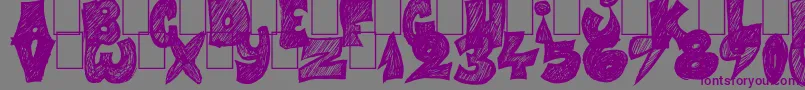 Half Price 4 You-fontti – violetit fontit harmaalla taustalla