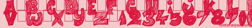 フォントHalf Price 4 You – ピンクの背景に赤い文字