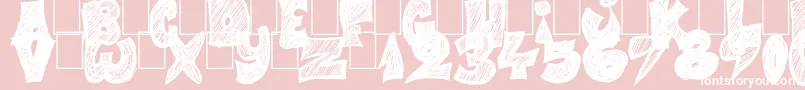 Half Price 4 You-Schriftart – Weiße Schriften auf rosa Hintergrund