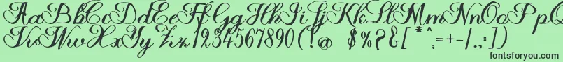 fuente Halfesika Script – Fuentes Negras Sobre Fondo Verde