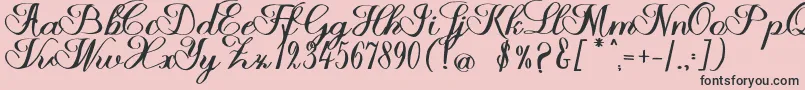 Police Halfesika Script – polices noires sur fond rose