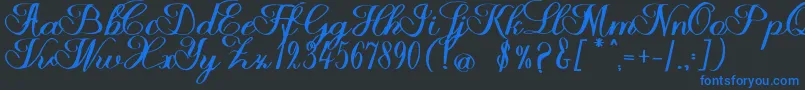 Шрифт Halfesika Script – синие шрифты на чёрном фоне