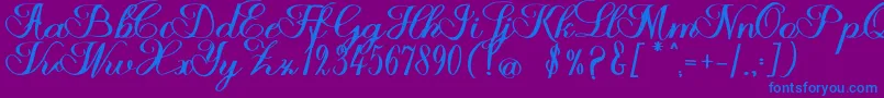 Police Halfesika Script – polices bleues sur fond violet