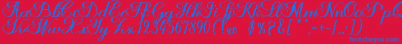 Halfesika Script-fontti – siniset fontit punaisella taustalla