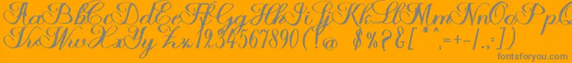 Halfesika Script Font – Gray Fonts on Orange Background