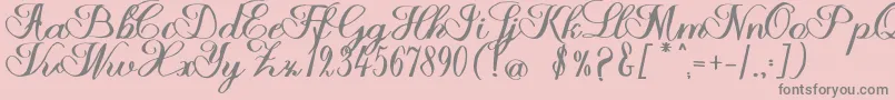 Halfesika Script Font – Gray Fonts on Pink Background