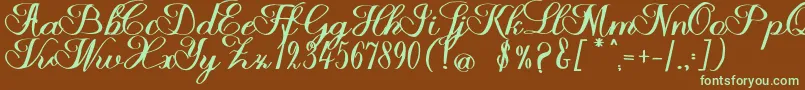 Шрифт Halfesika Script – зелёные шрифты на коричневом фоне