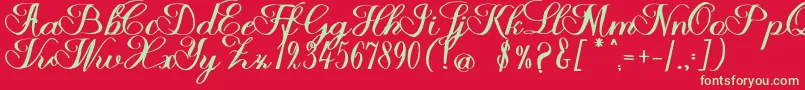 Halfesika Script Font – Green Fonts on Red Background