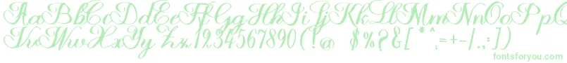 フォントHalfesika Script – 白い背景に緑のフォント