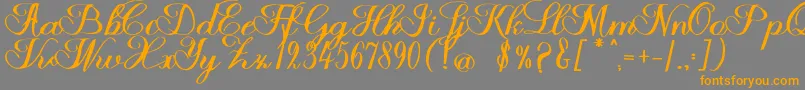 Police Halfesika Script – polices orange sur fond gris