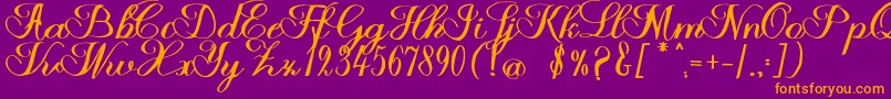 fuente Halfesika Script – Fuentes Naranjas Sobre Fondo Morado