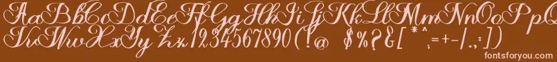 fuente Halfesika Script – Fuentes Rosadas Sobre Fondo Marrón