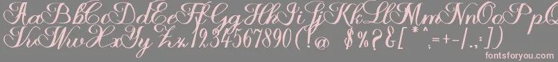 Halfesika Script-Schriftart – Rosa Schriften auf grauem Hintergrund