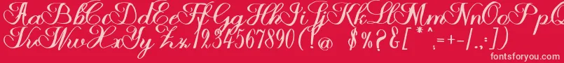 Halfesika Script Font – Pink Fonts on Red Background