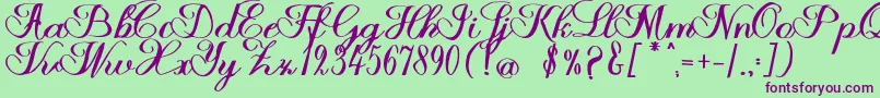 Police Halfesika Script – polices violettes sur fond vert