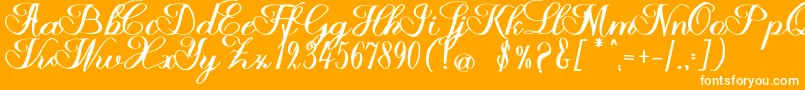 Police Halfesika Script – polices blanches sur fond orange