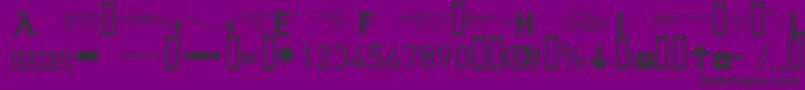 halflife2-Schriftart – Schwarze Schriften auf violettem Hintergrund