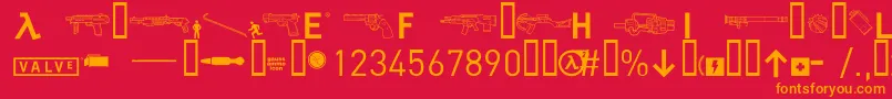 halflife2 Font – Orange Fonts on Red Background