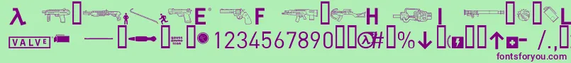 halflife2 Font – Purple Fonts on Green Background