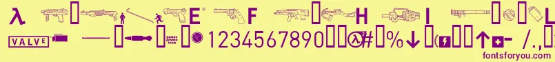 halflife2 Font – Purple Fonts on Yellow Background