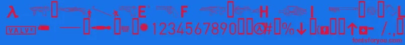 halflife2 Font – Red Fonts on Blue Background
